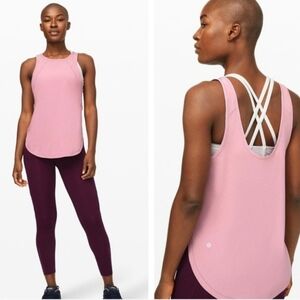 Lululemon Close The Distance Tank In Pink Taupe Size 8